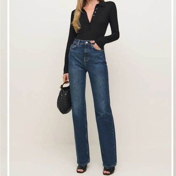 Reformation Denim - Reformation Dark Blue Straight Leg Jeans